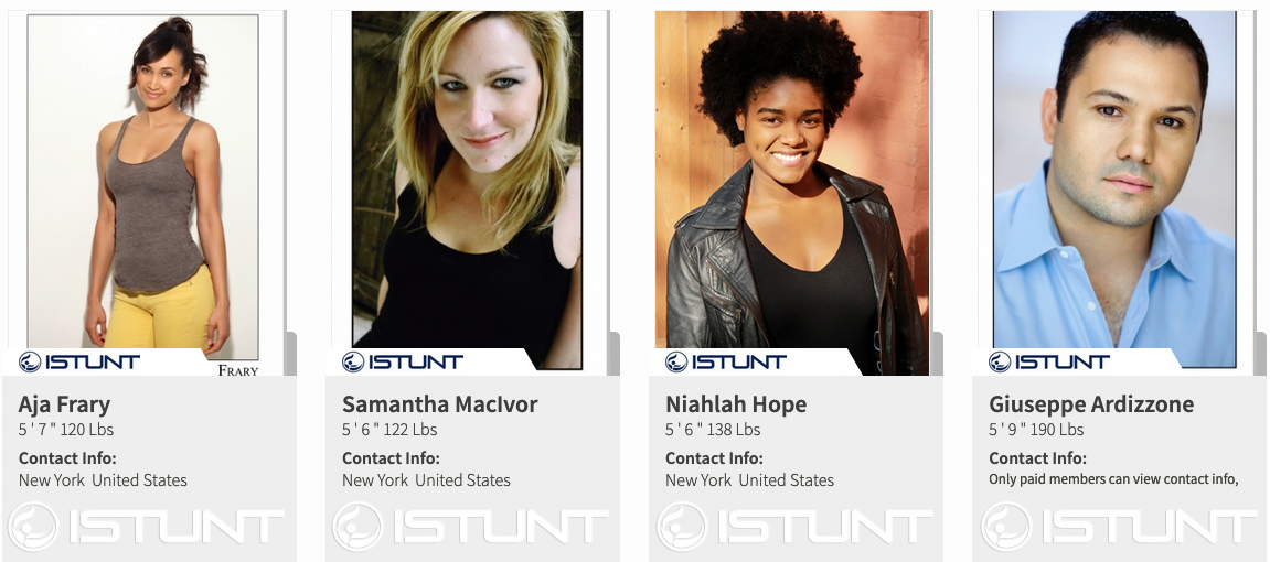 New York Stuntmen, New York, Stuntwomen, Aja-Frary, Smantha Maclvor, Niahlah Hope, Giuseppe Ardizone